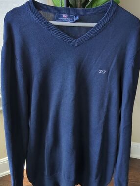 Vineyard Vines Men's Deep Navy V-Neck Sweater w/Cashmere